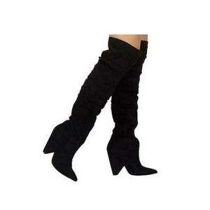 Faux Suede Slouchy Boots